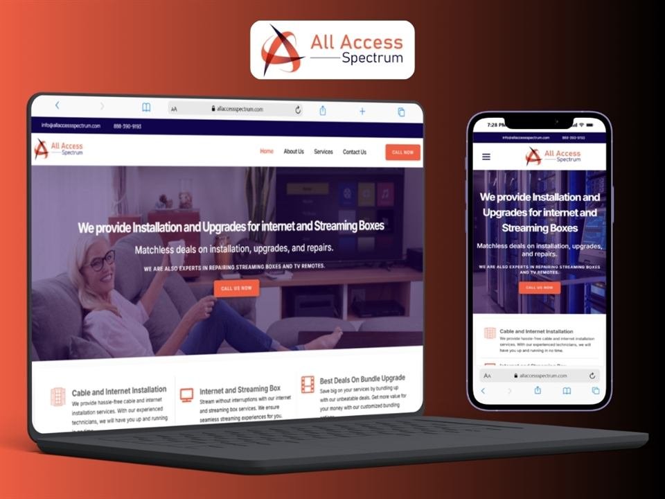 All Access Spectrum website mockup