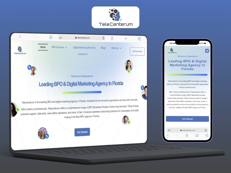 BPO and Marketing website mockup