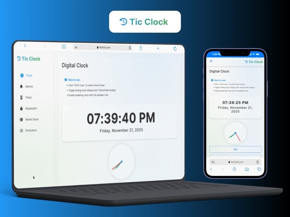 Digital clock and timer web application