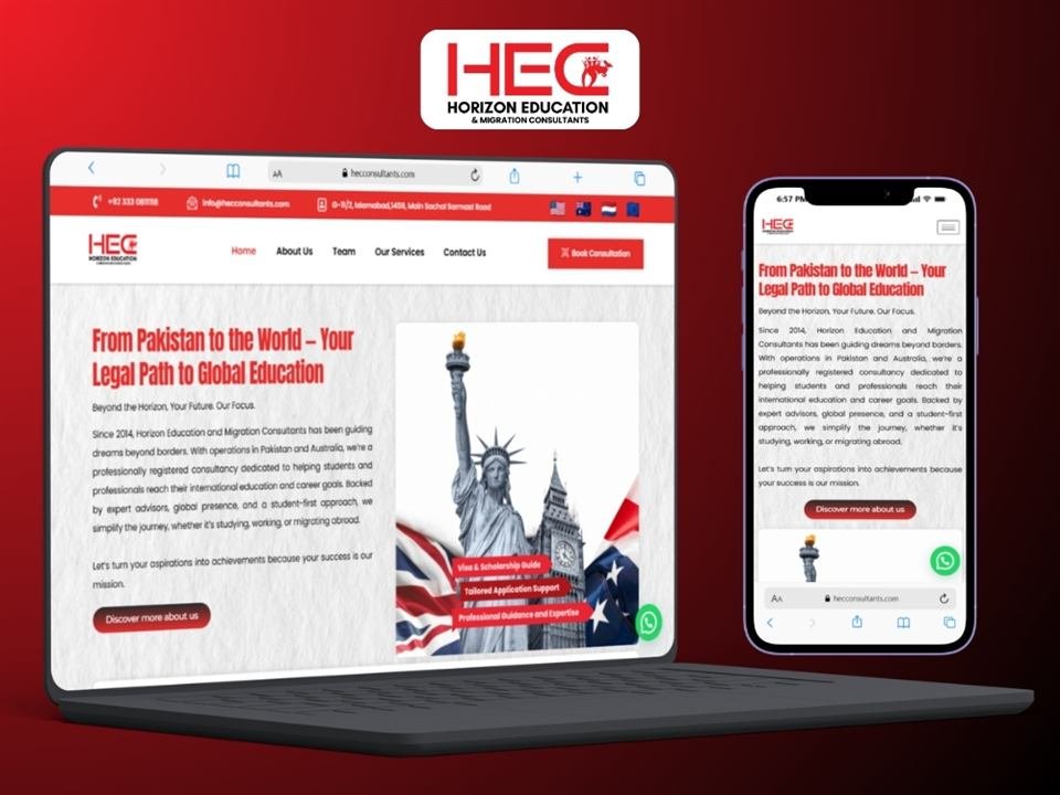 Global Education Consultancy website mockup