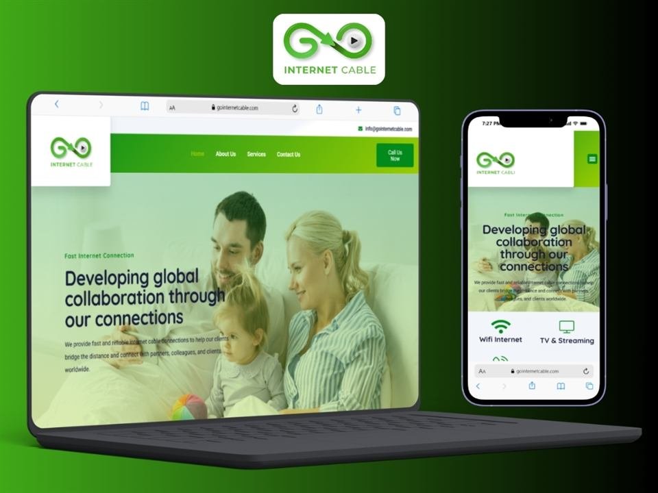 Go Internet Cable website mockup