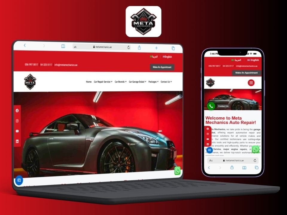 Meta Mechanics UAE website mockup