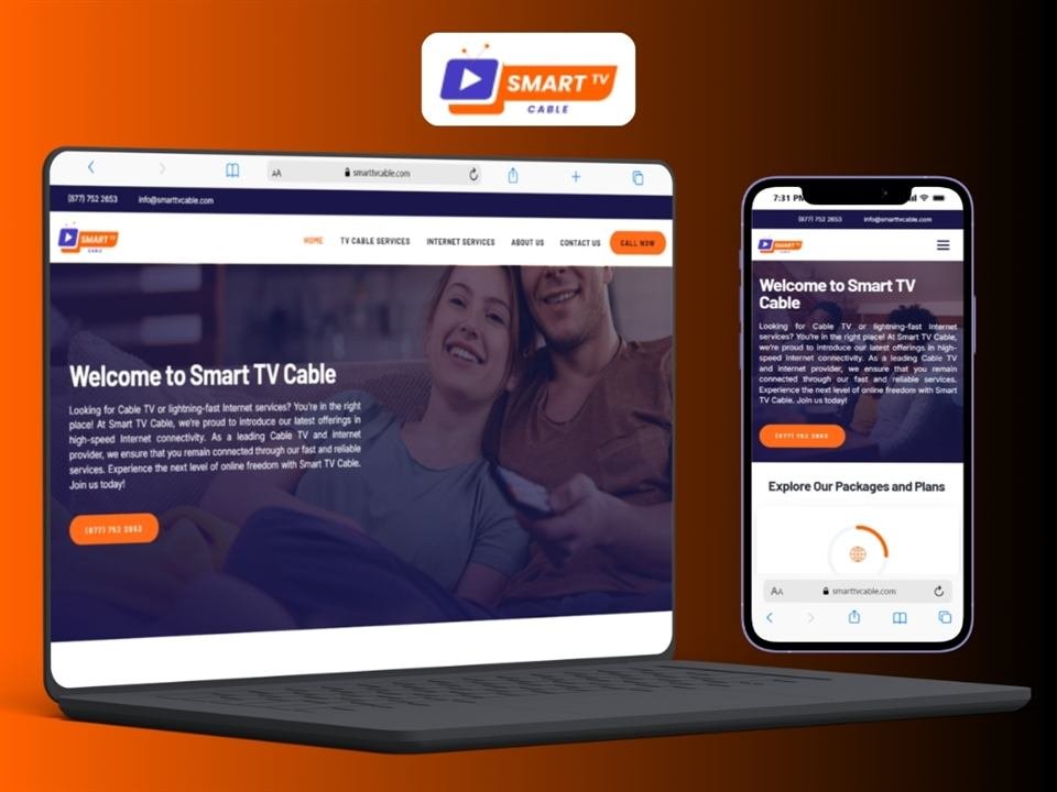 Smart TV Cable website mockup