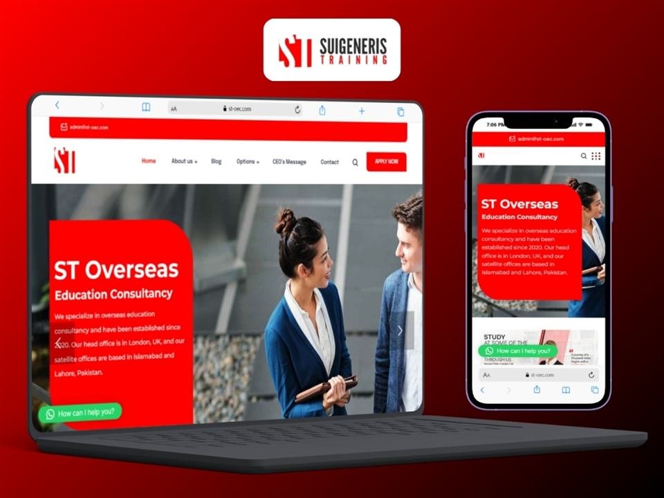 ST Education website mockup